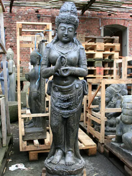 Product image 1 of the product “Standing Dewi Sri, cast stone, 153cm height, , Antique Finish ”
